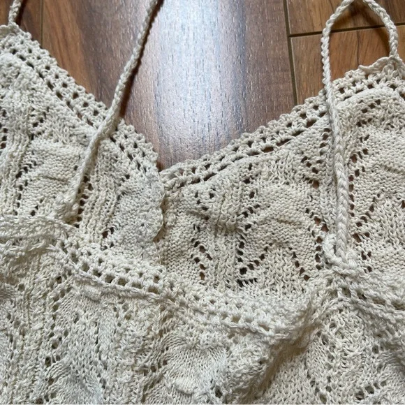 Sezane Francisco Cream Knit Crochet Cami Tank Top Size S - Picture 9 of 16